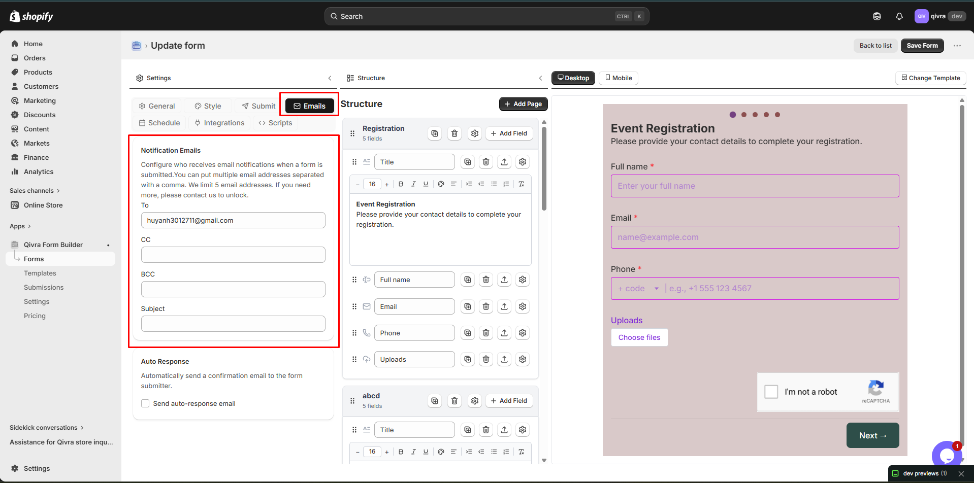 email template