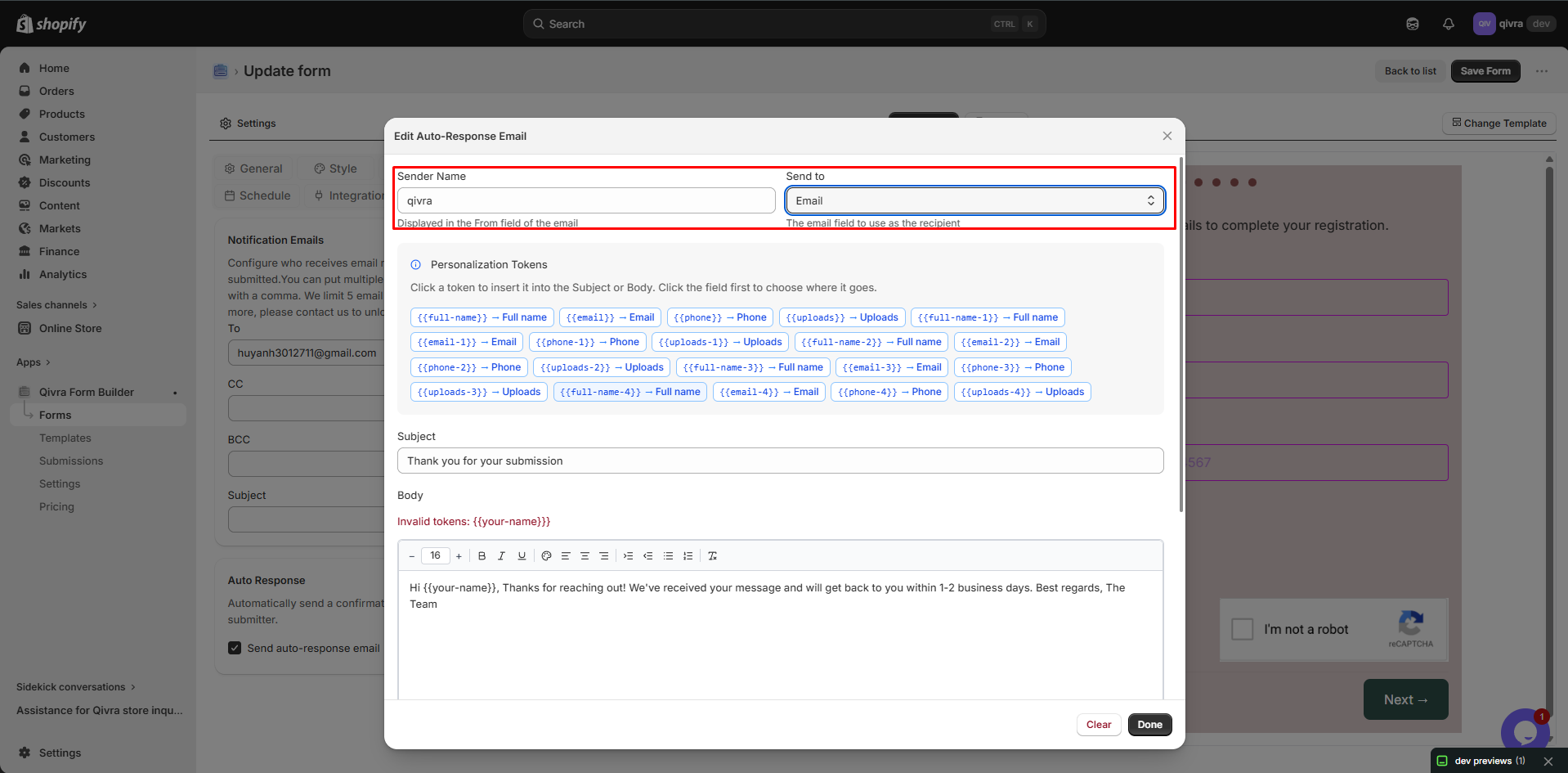 email template