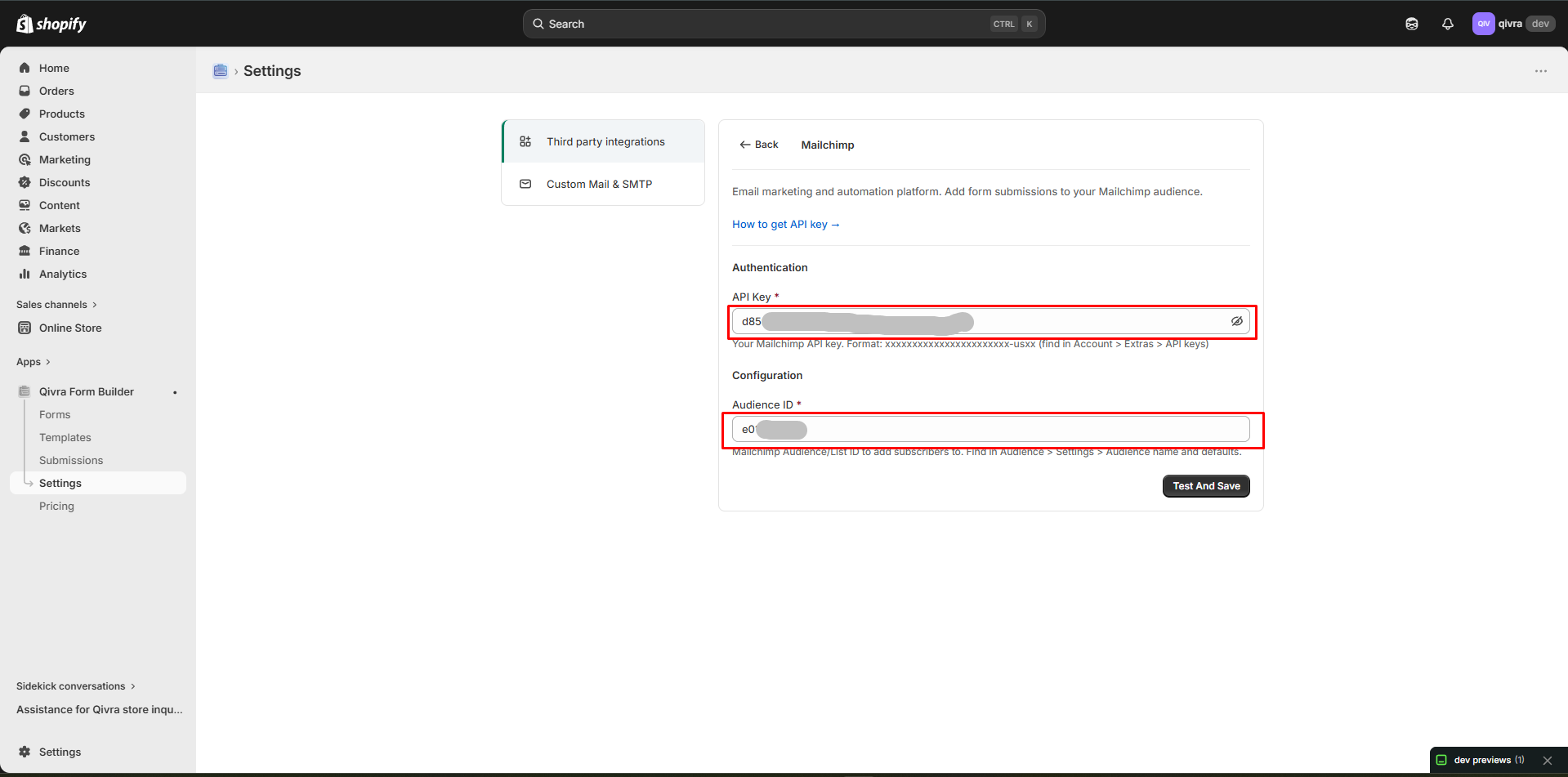 setup mailchimp