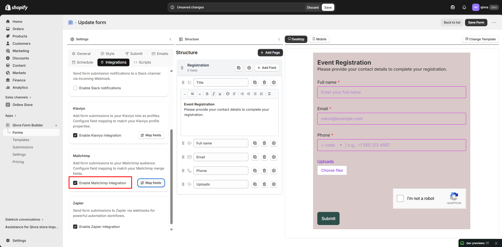 setup mailchimp