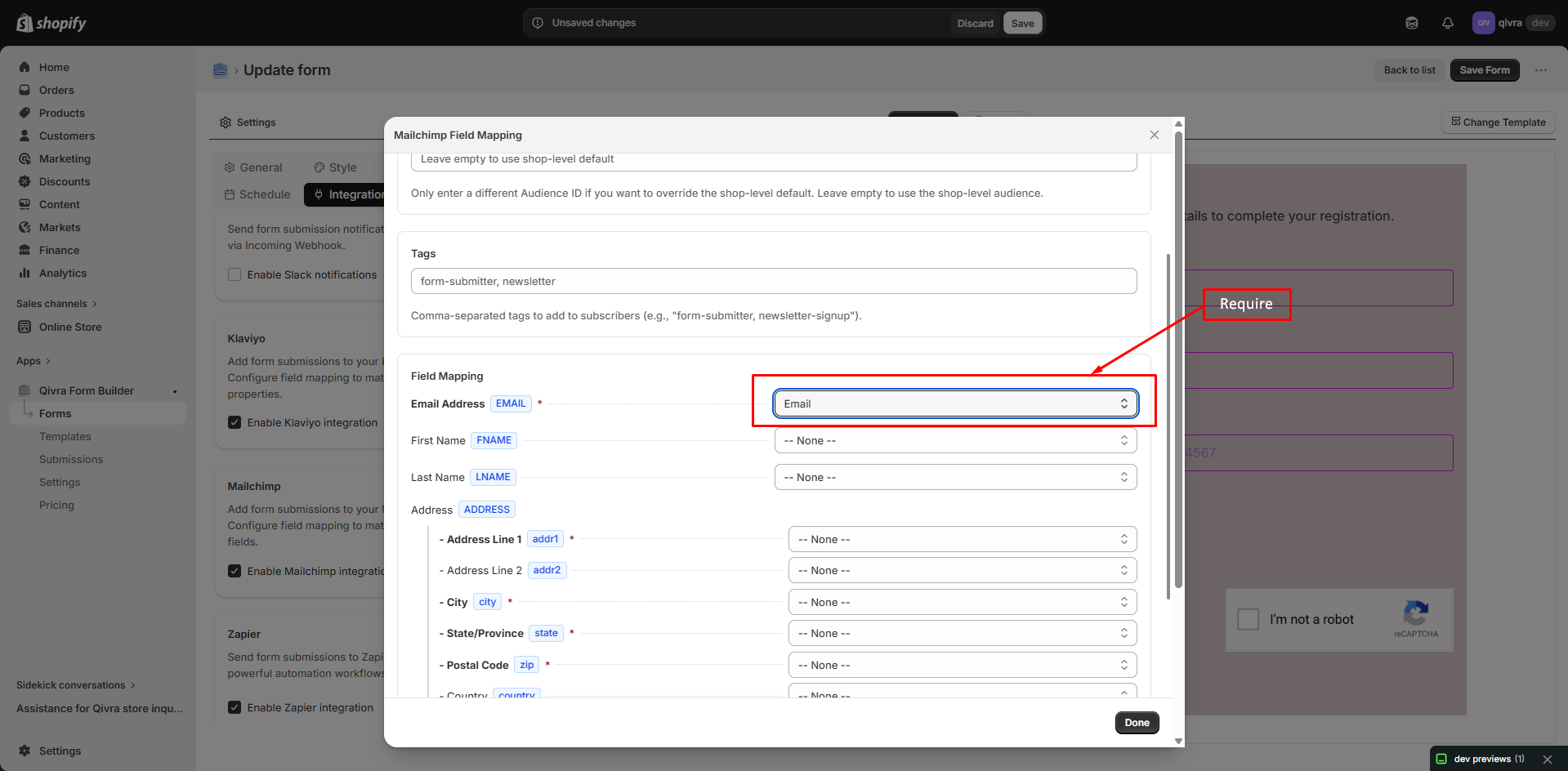 setup mailchimp