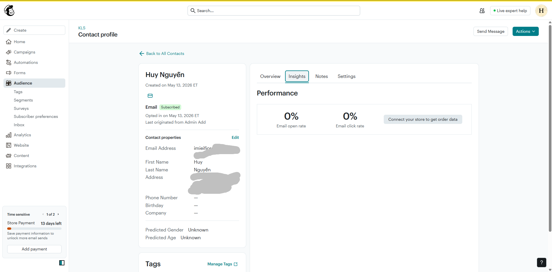 setup mailchimp