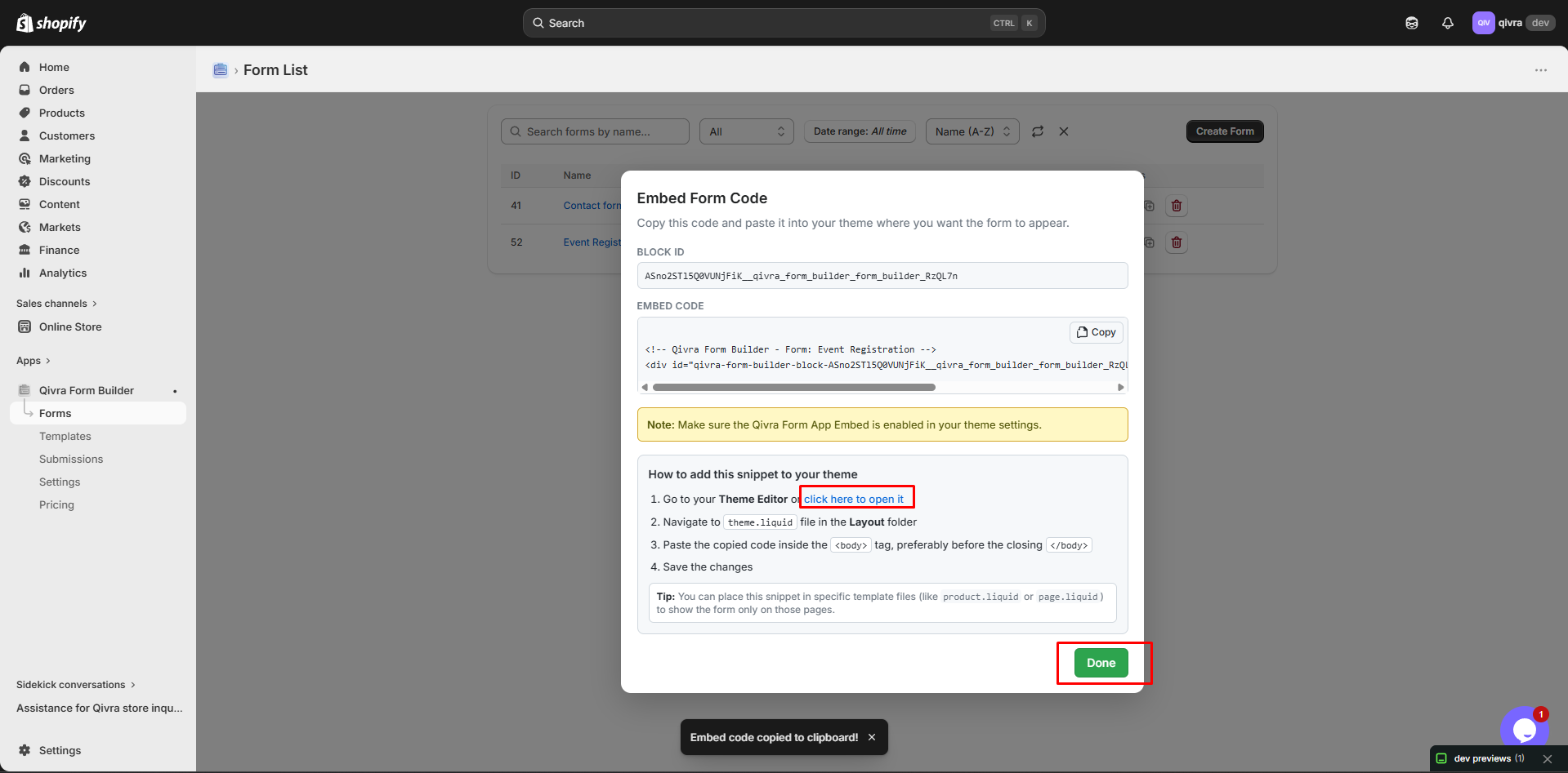 embed shortcode