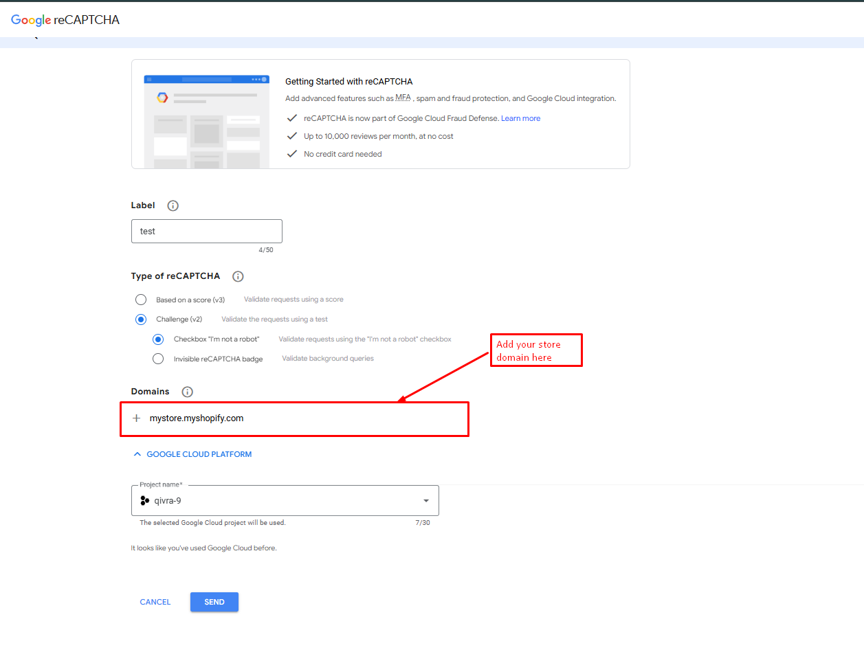 setup google reCAPTCHA