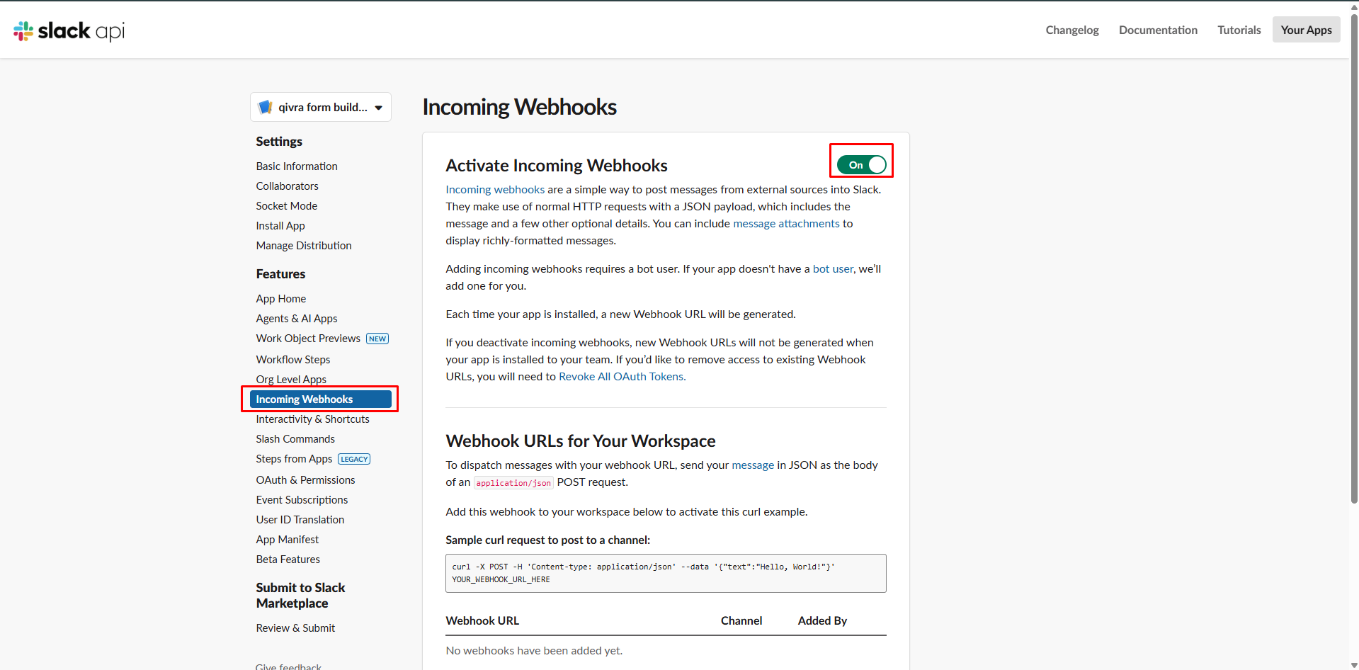setup slack