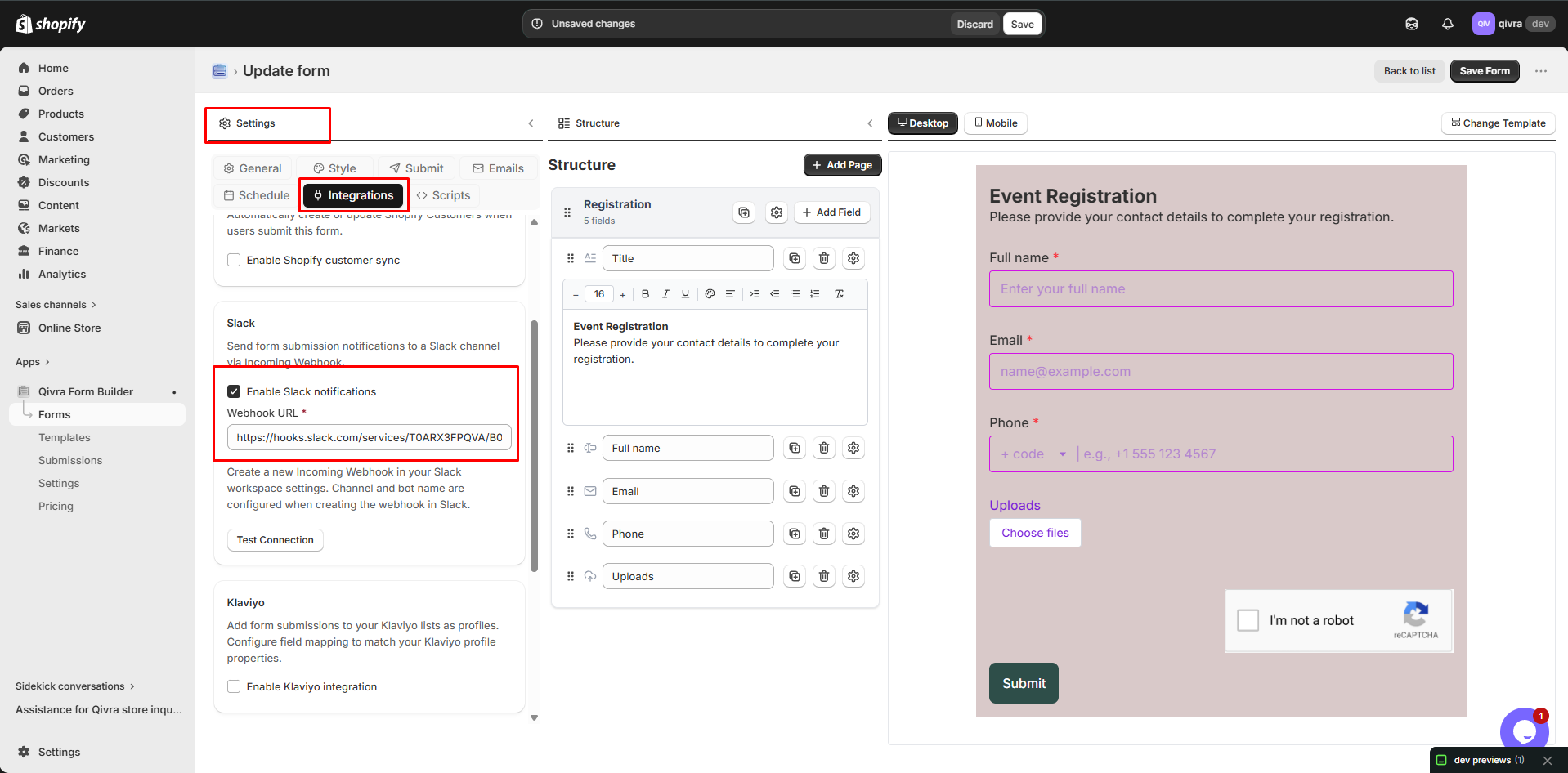 setup slack