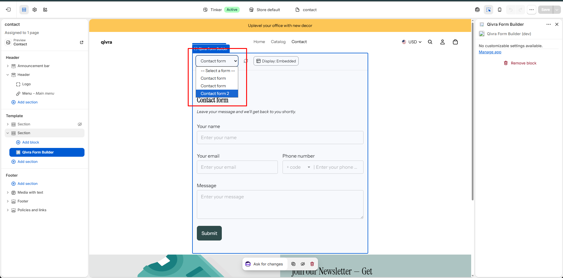 Create new form width AI