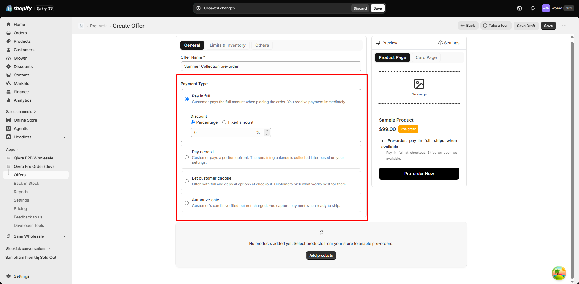 create offer