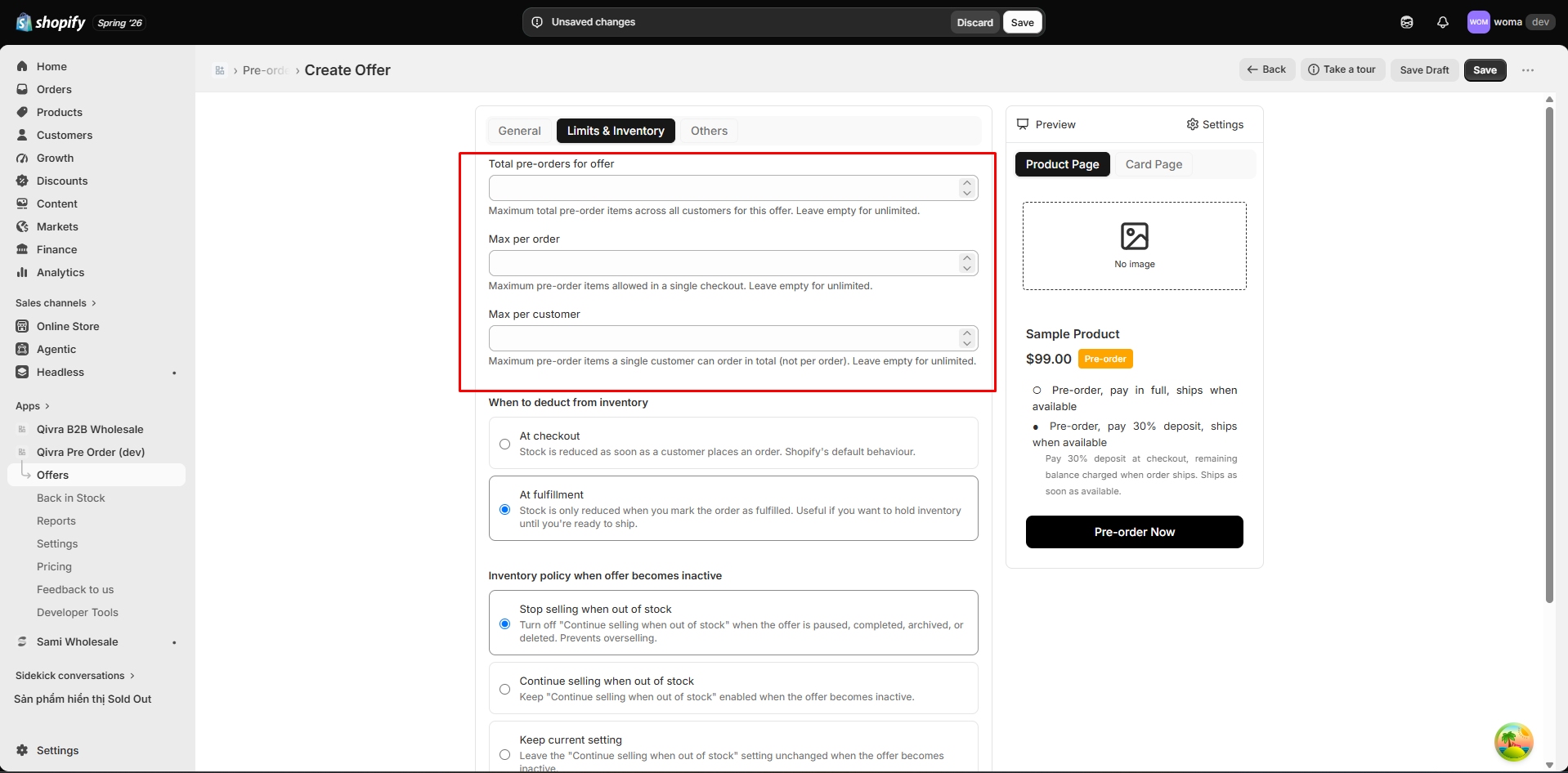 create offer