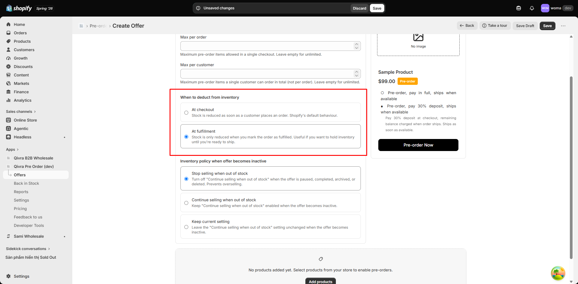 create offer