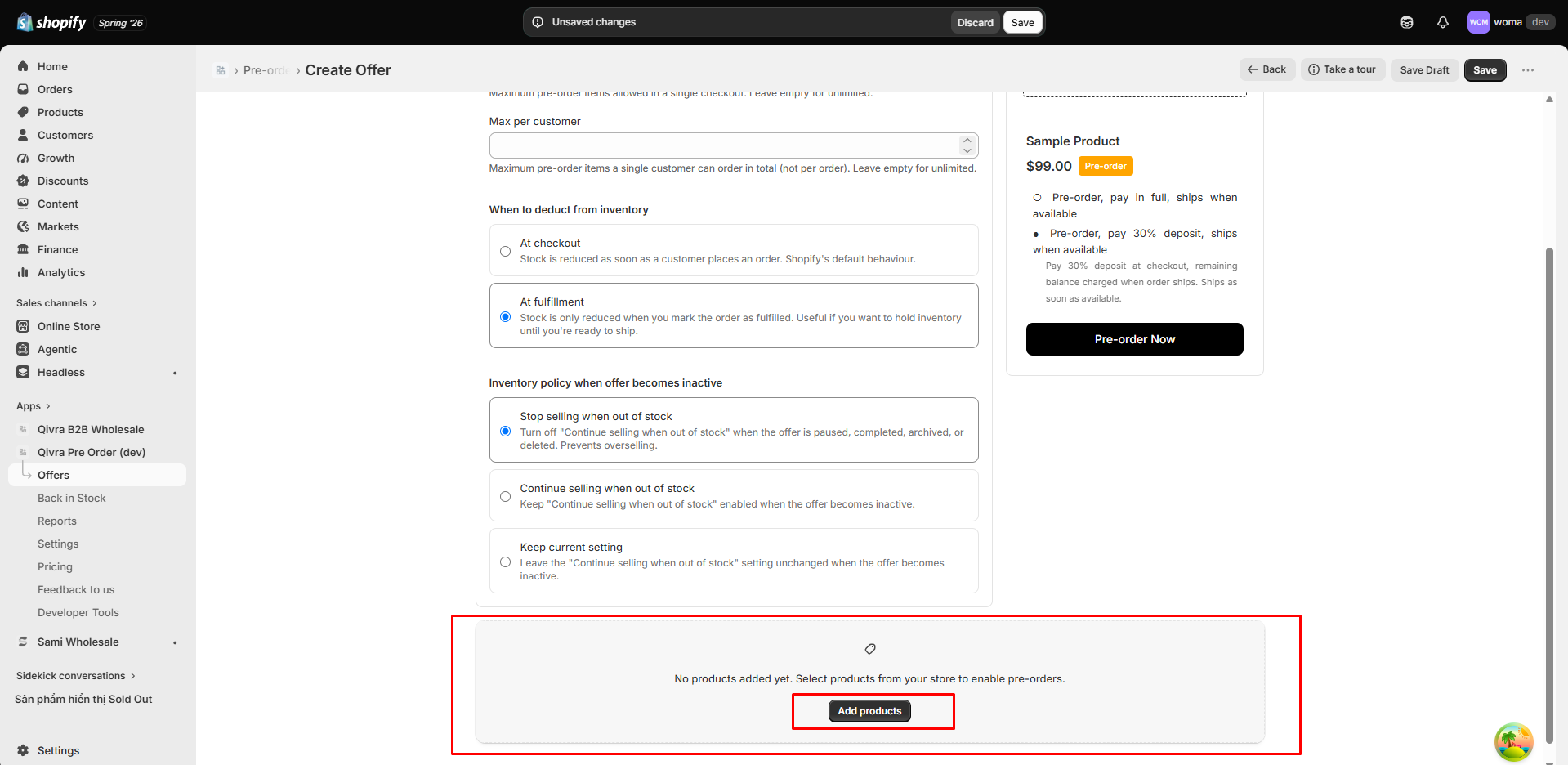 create offer
